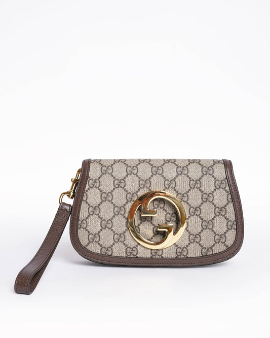 Gucci Leather Canvas Clutch
