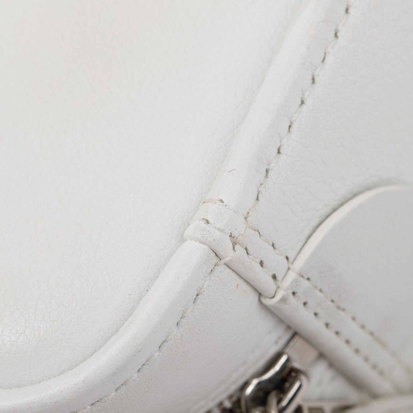 Balenciaga 2020 White Calfskin Leather Triangle S Duffle Bag