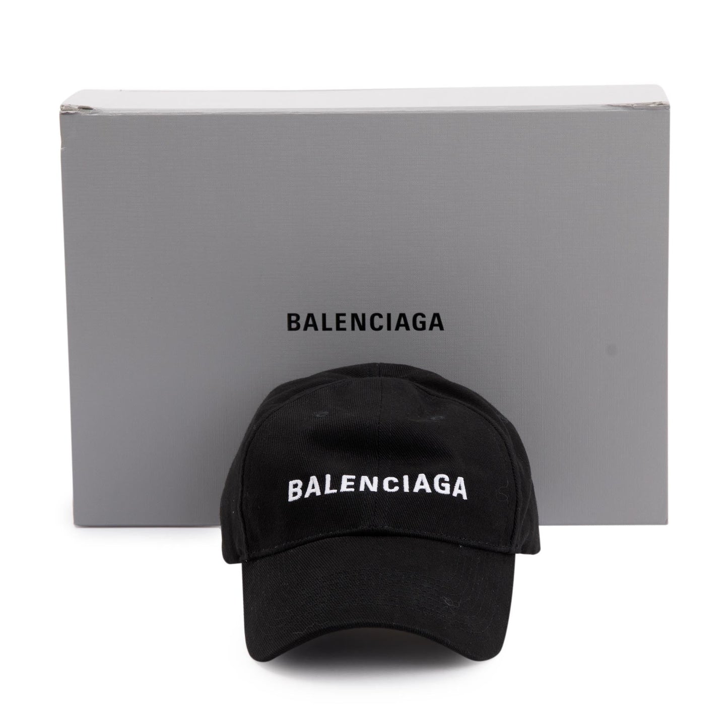 Balenciaga 2021 Black Cotton Logo Baseball Cap, L 59