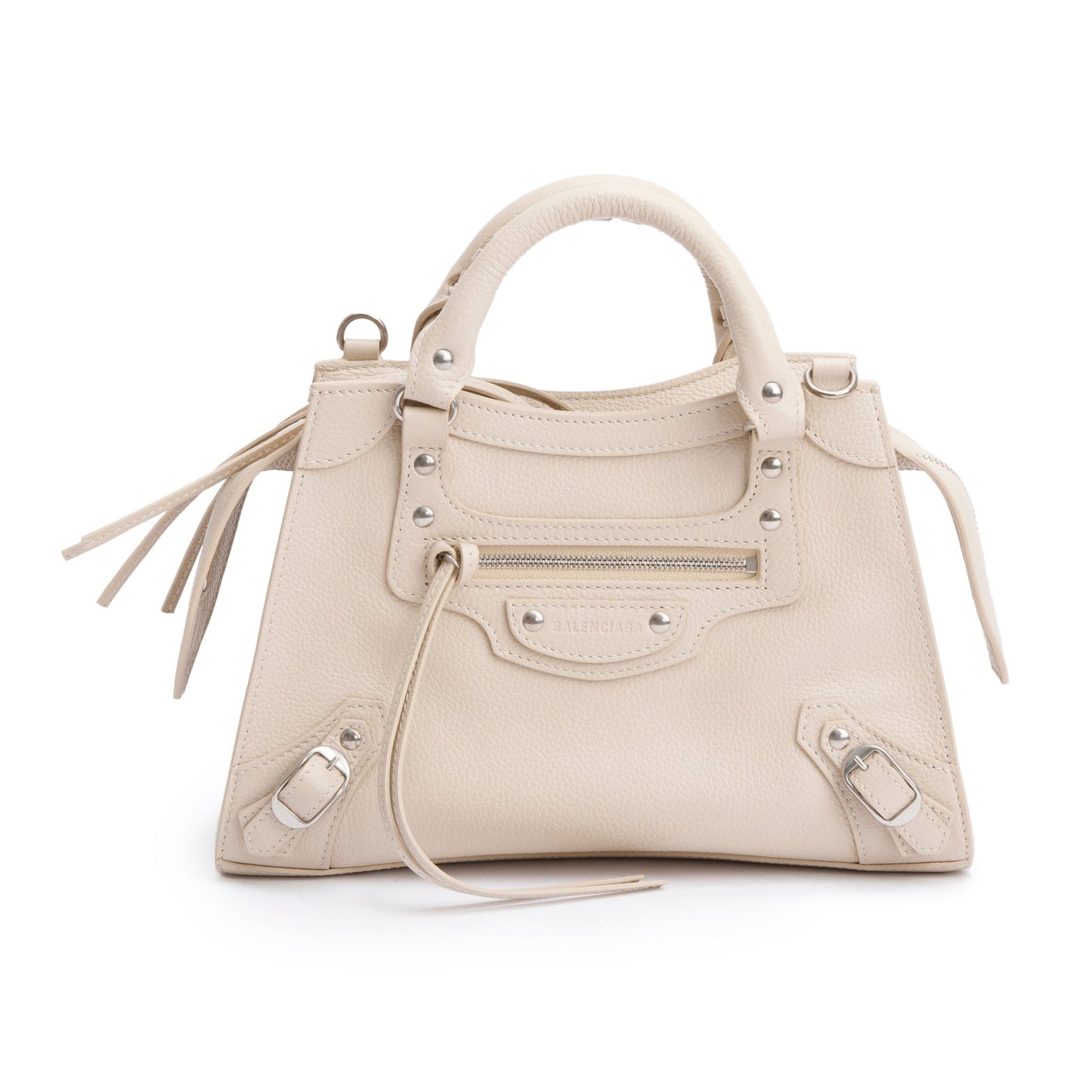 Balenciaga 2022 Beige Calfskin Leather Neo Classic XS City Bag