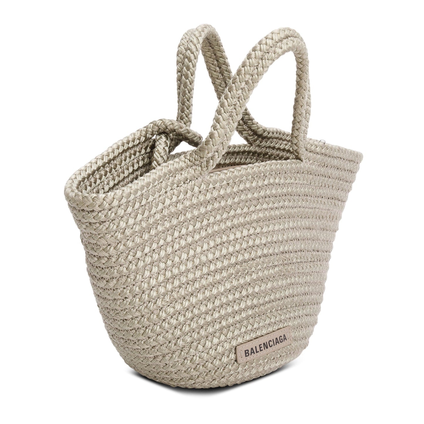 Balenciaga Green Raffia Woven Small Ibiza Basket Bag