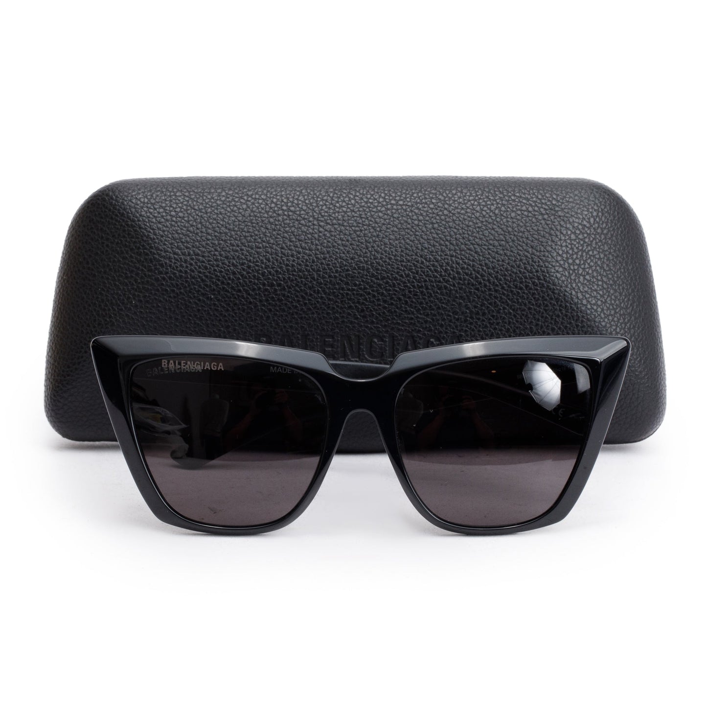 Balenciaga BB0046S Black Acetate Cat-Eye Sunglasses