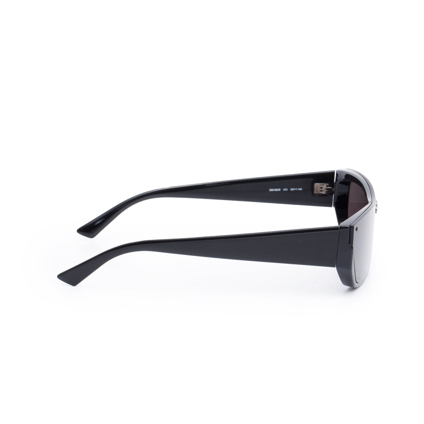 Balenciaga BB0080S Black Acetate BB Rectangular Shield Sunglasses