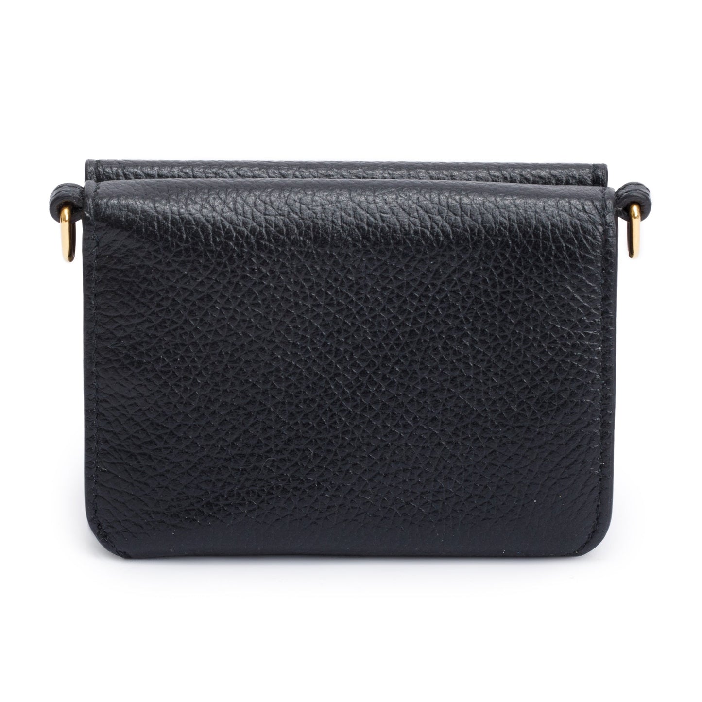 Balenciaga Black Calfskin Leather Logo Mini Cash Mini Wallet On Chain