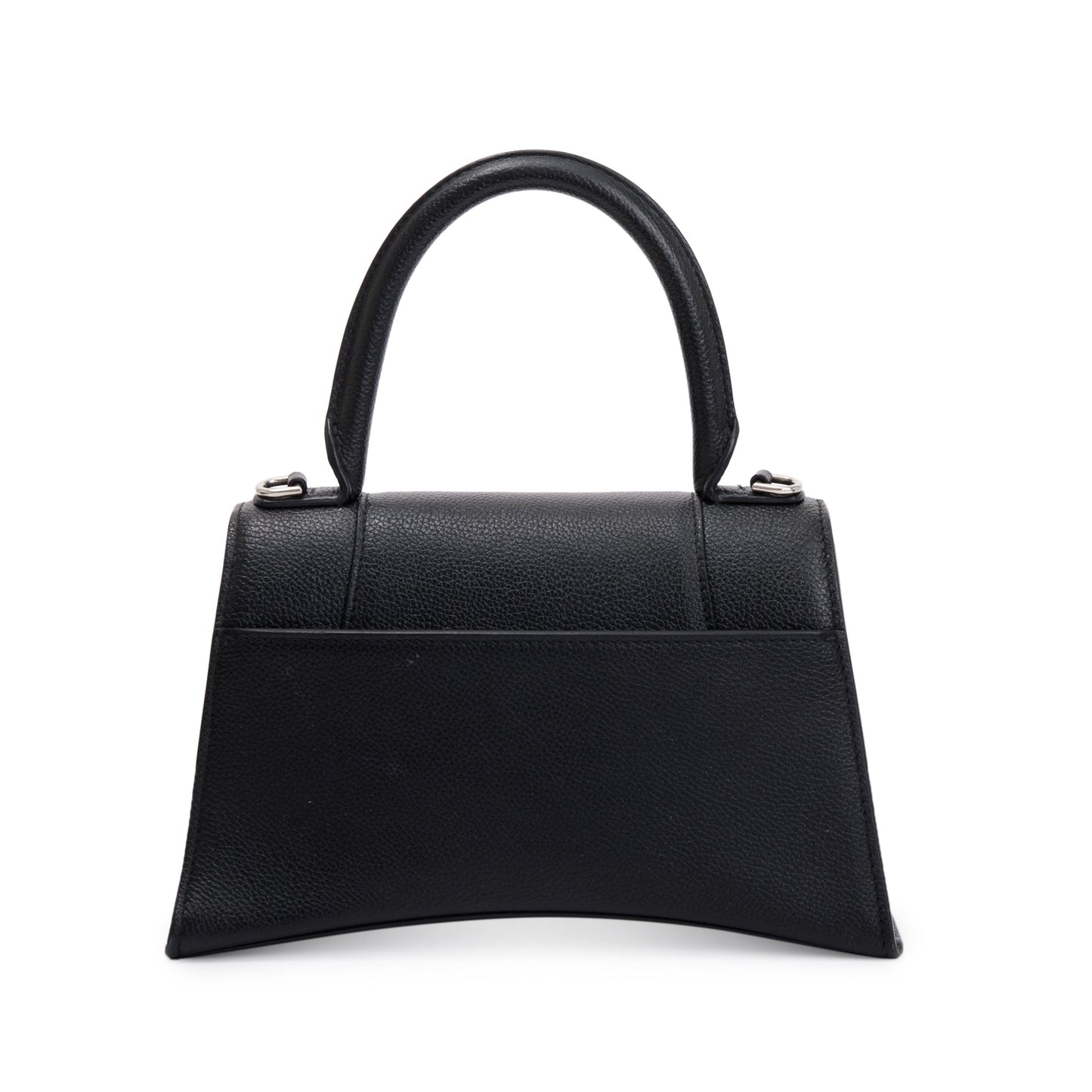 Balenciaga Black Calfskin Leather Small Hourglass Top Handle Bag