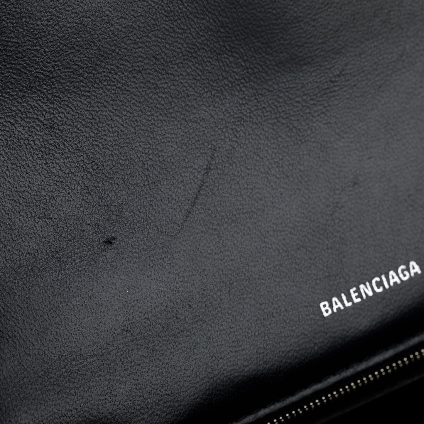 Balenciaga Black Calfskin Leather Small Hourglass Top Handle Bag