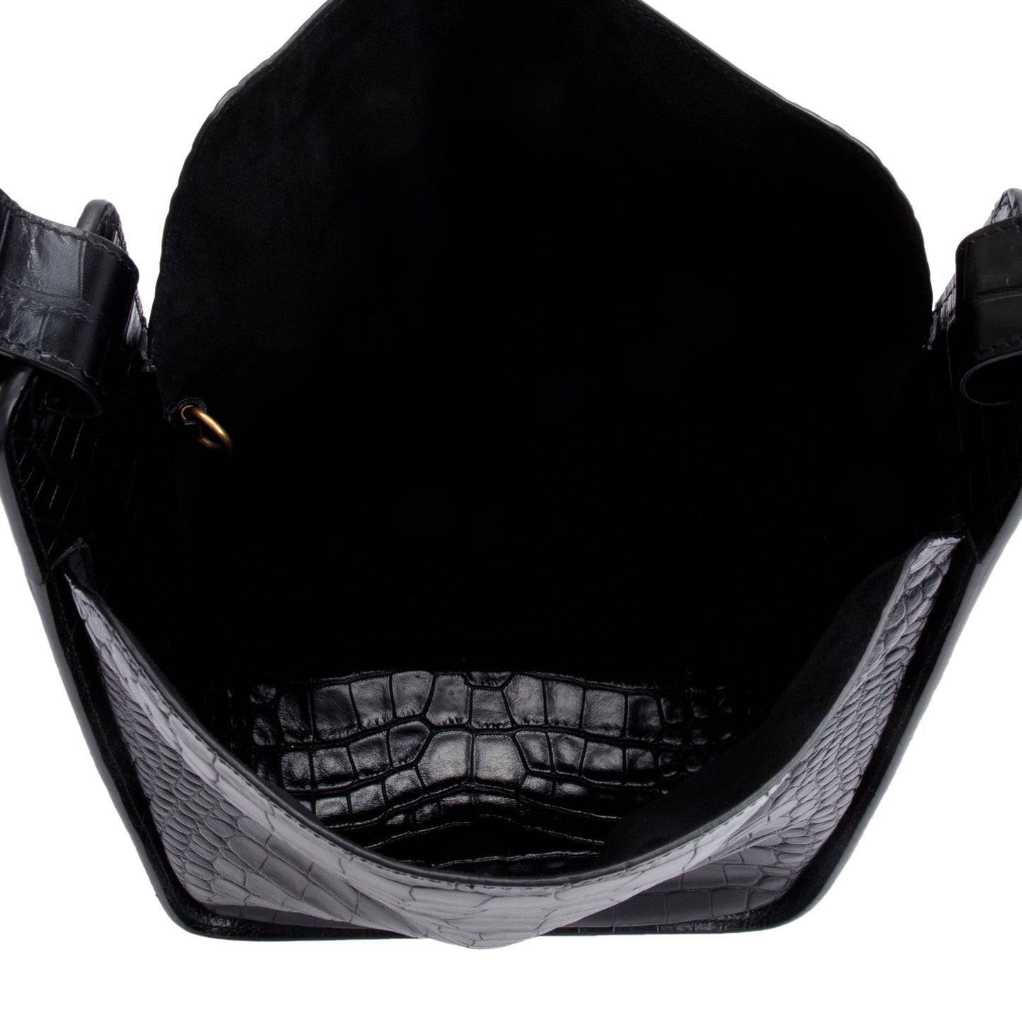 Balenciaga Black Croc-Embossed Leather Tool 2.0 Small N/S Tote