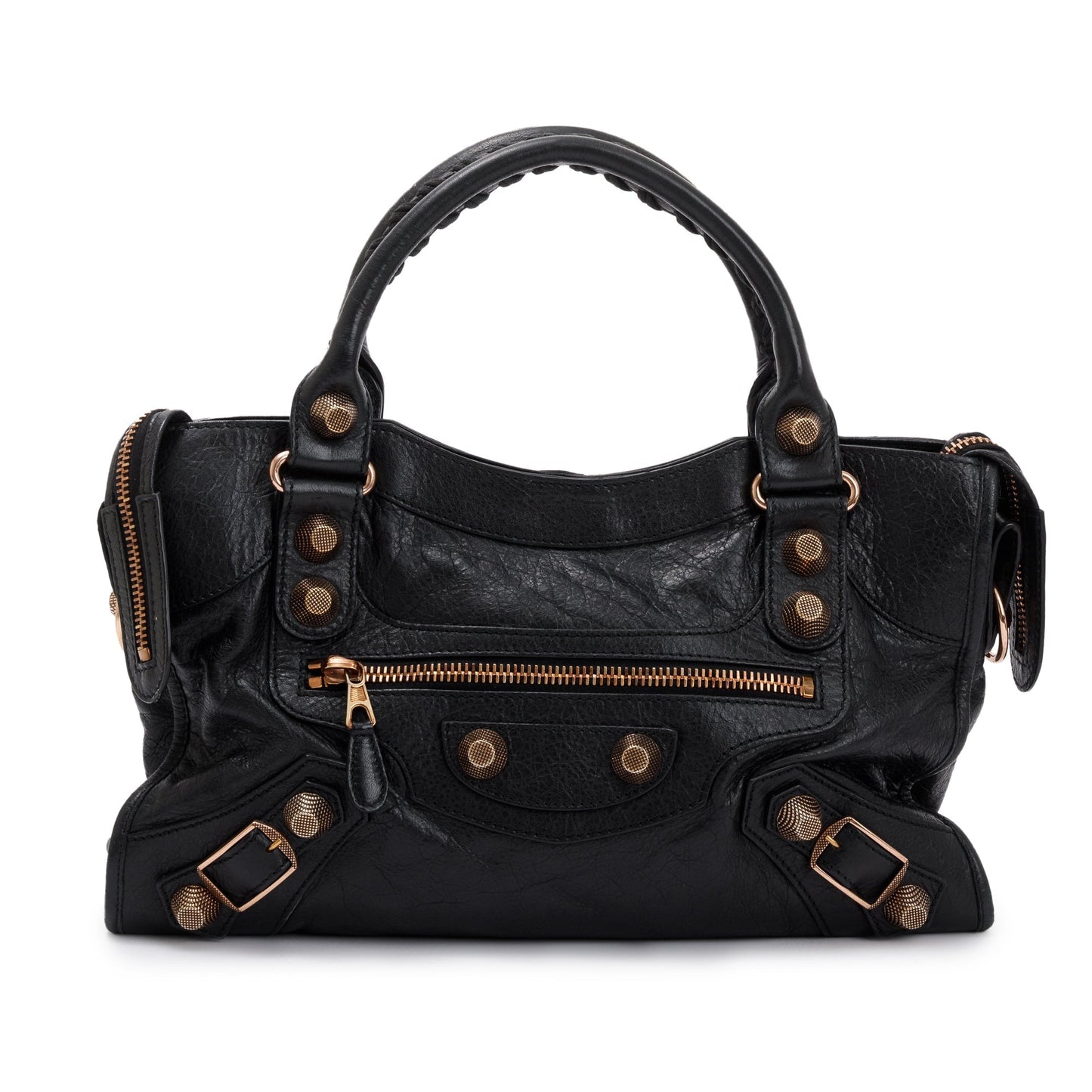 Balenciaga Black Distressed Arena Leather Giant 21 City Bag