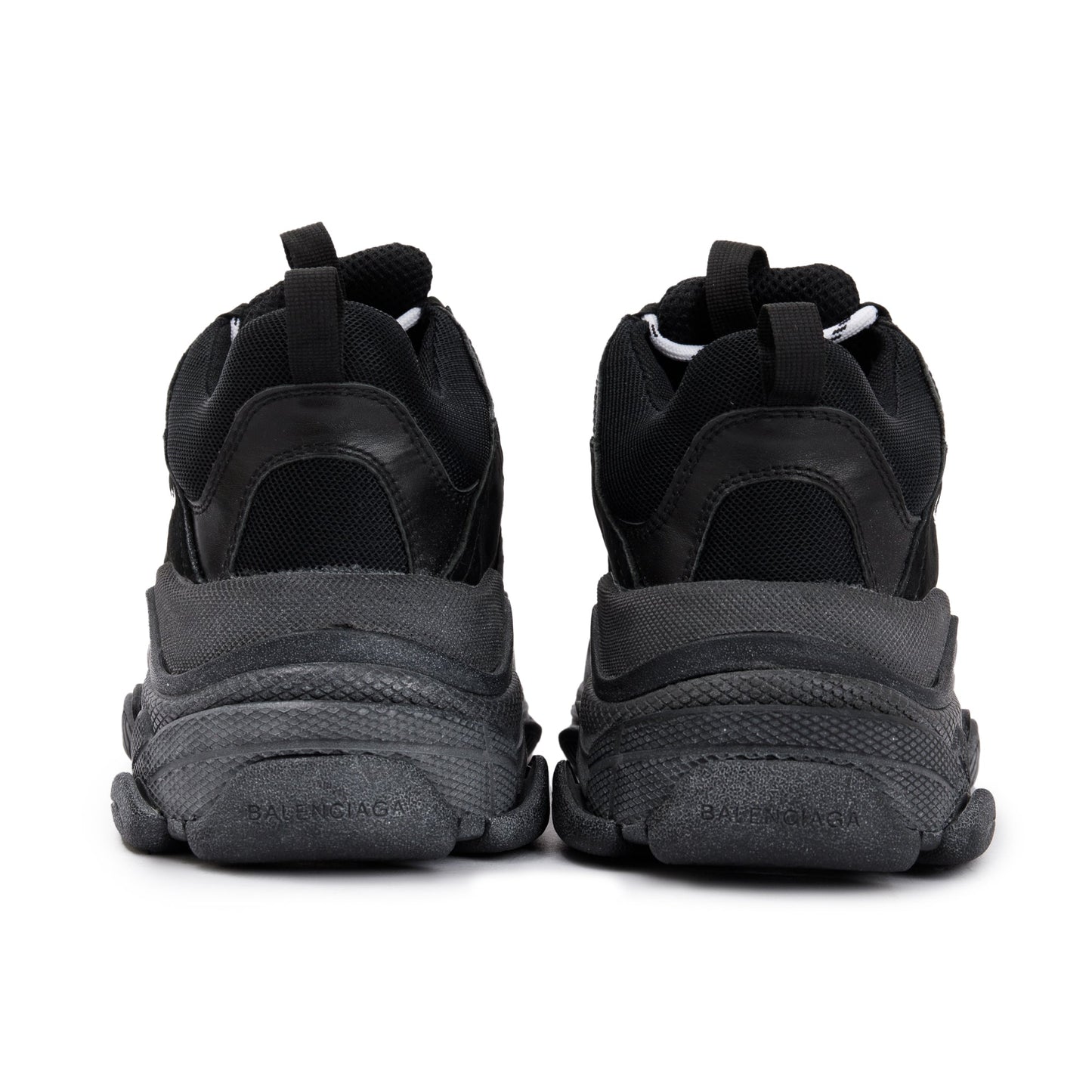 Balenciaga Black Fabric Mesh Triple S Chunky Sneakers, Size 38