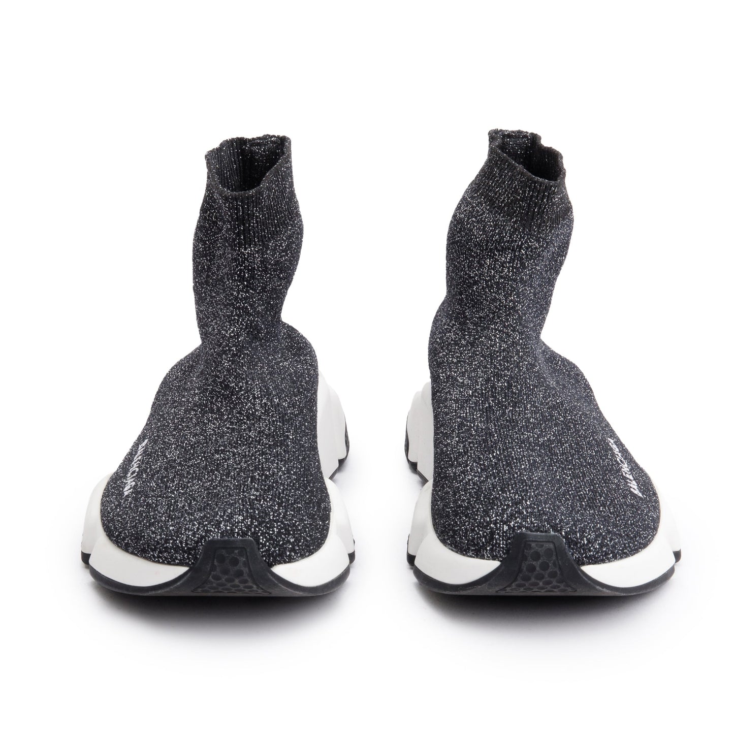 Balenciaga Black Glitter Knit Speed LT Trainer Sock Sneaker, Size 38