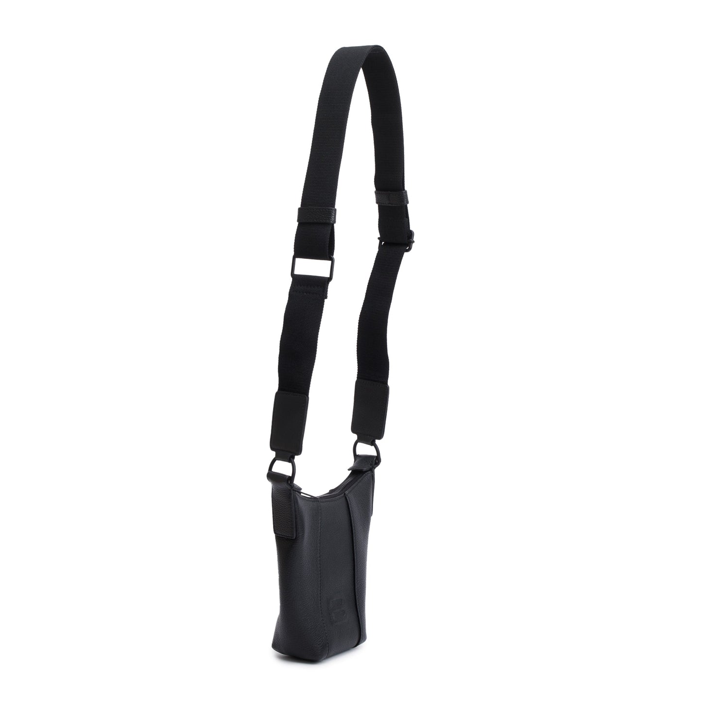 Balenciaga Black Leather Hourglass Phone Holder Crossbody Bag