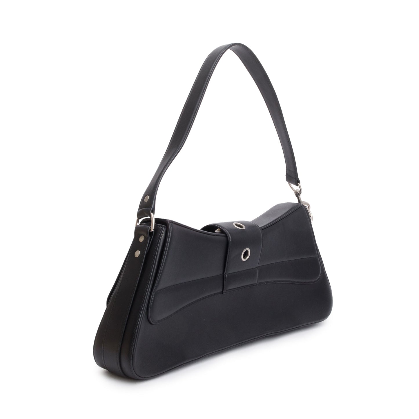 Balenciaga Black Leather Large Lindsay Shoulder Bag