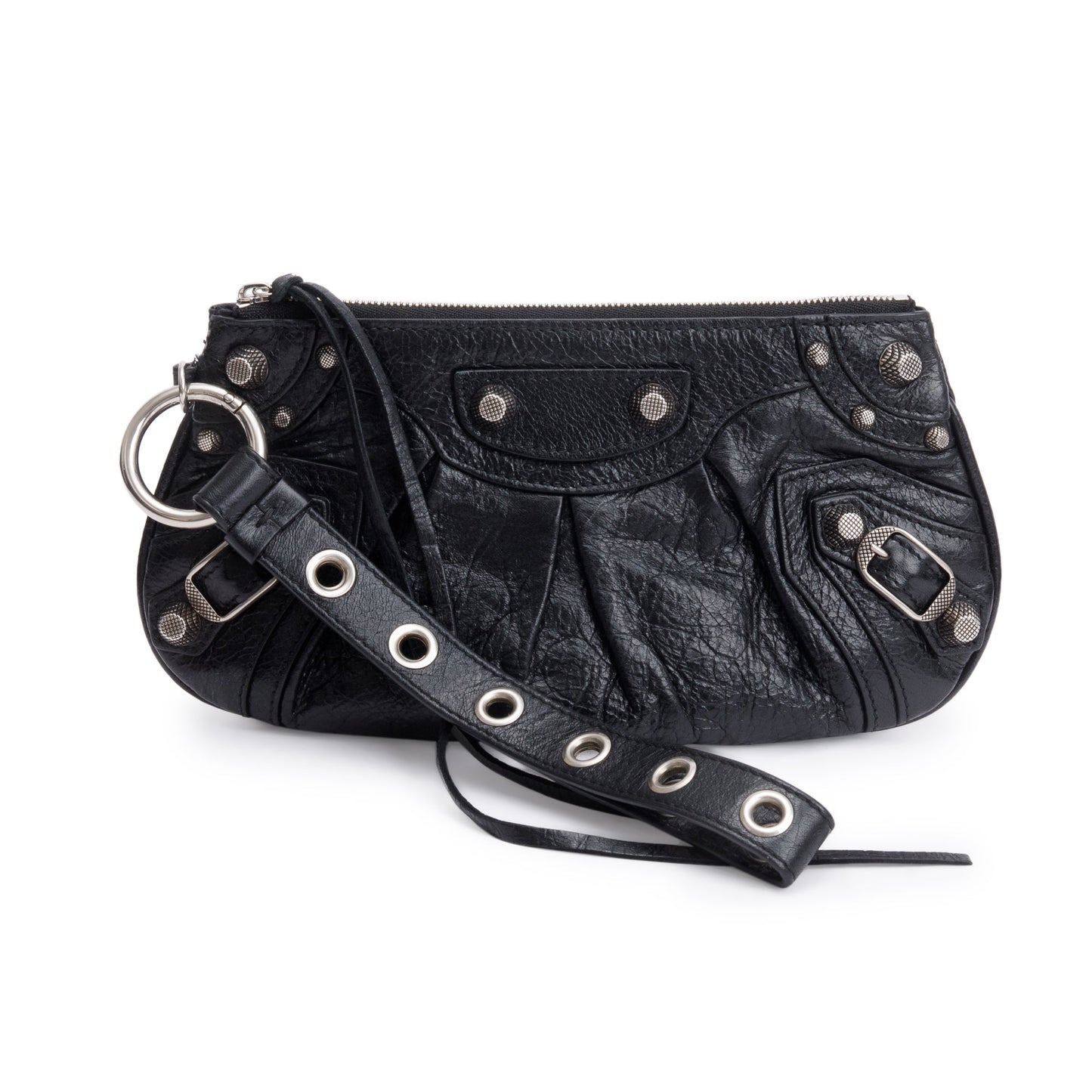 Balenciaga Black Leather Mini Le Cagole Multi Pouch