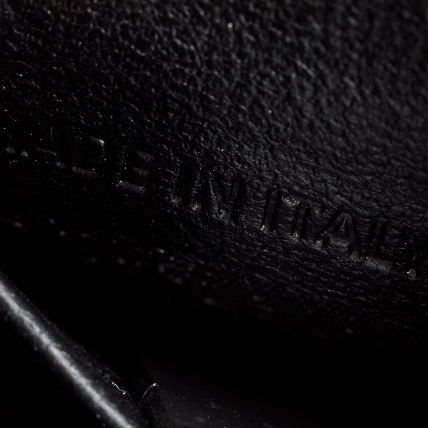 Balenciaga Black Monochrome Croc-Embossed Leather Hourglass Chain Wallet