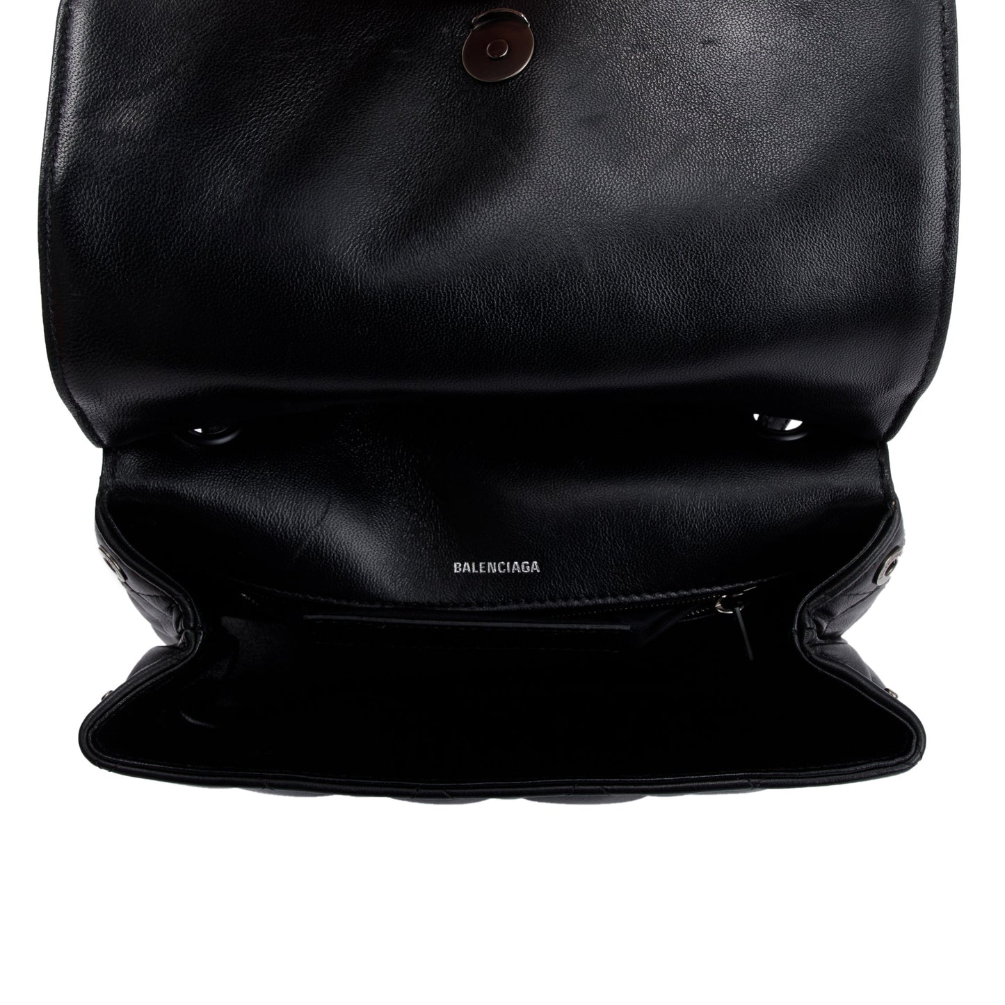 Balenciaga Black Quilted Nappa Leather Medium Touch B Shoulder Bag