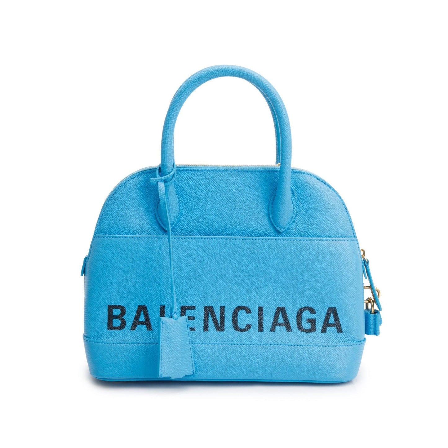 Balenciaga Blue Grained Calfskin Leather Ville S Top Handle Bag