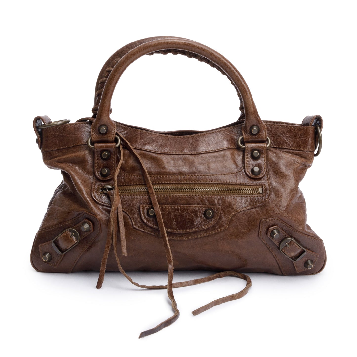 Balenciaga Brown Agneau Leather Le City Small Bag