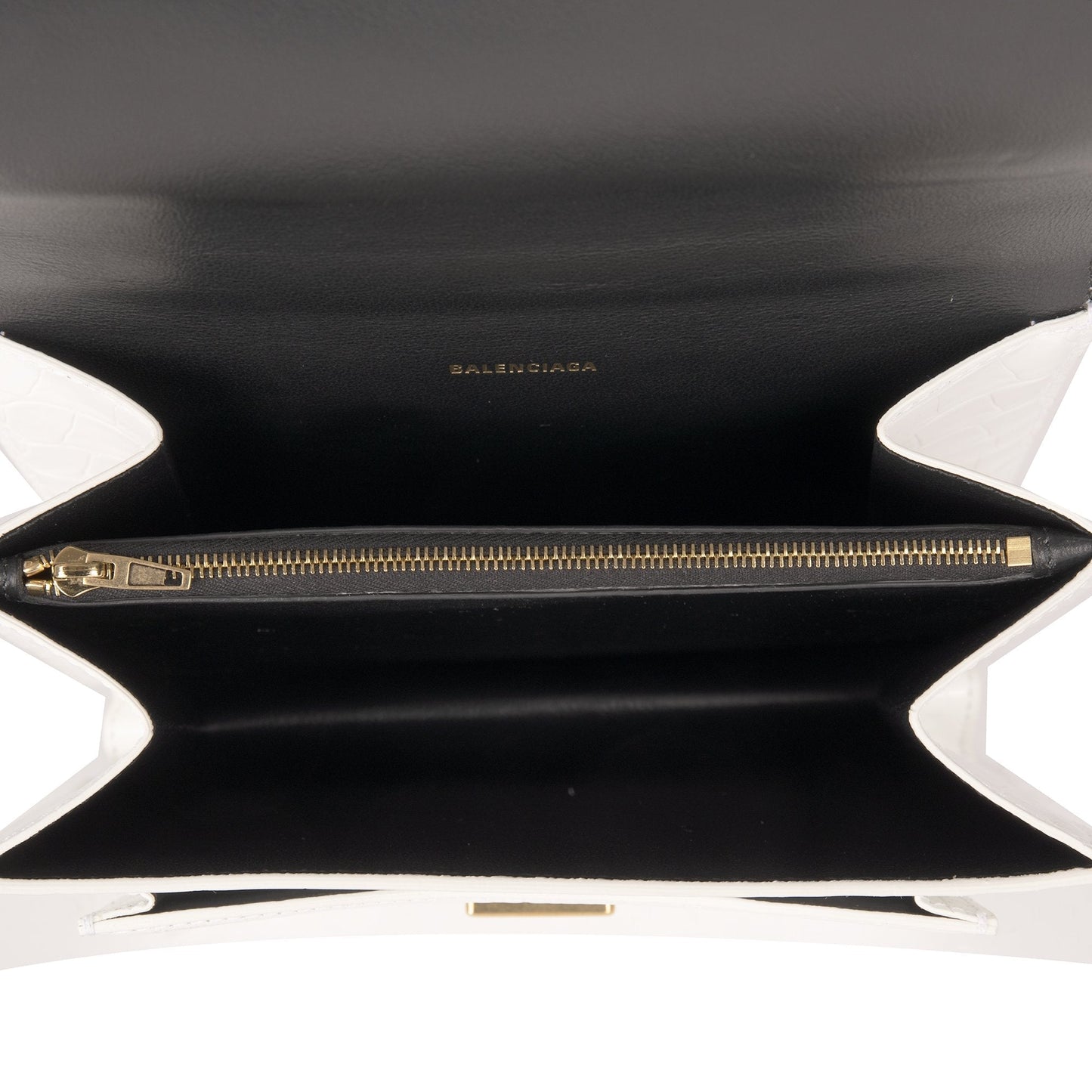 Balenciaga Croc-Embossed Sharp S Chain Bag