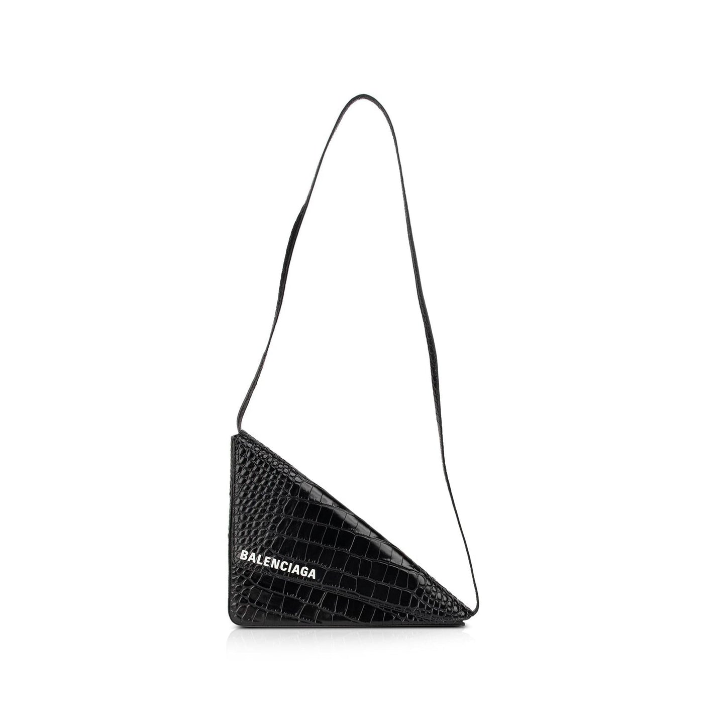 Balenciaga Croc-Embossed Triangle Bag
