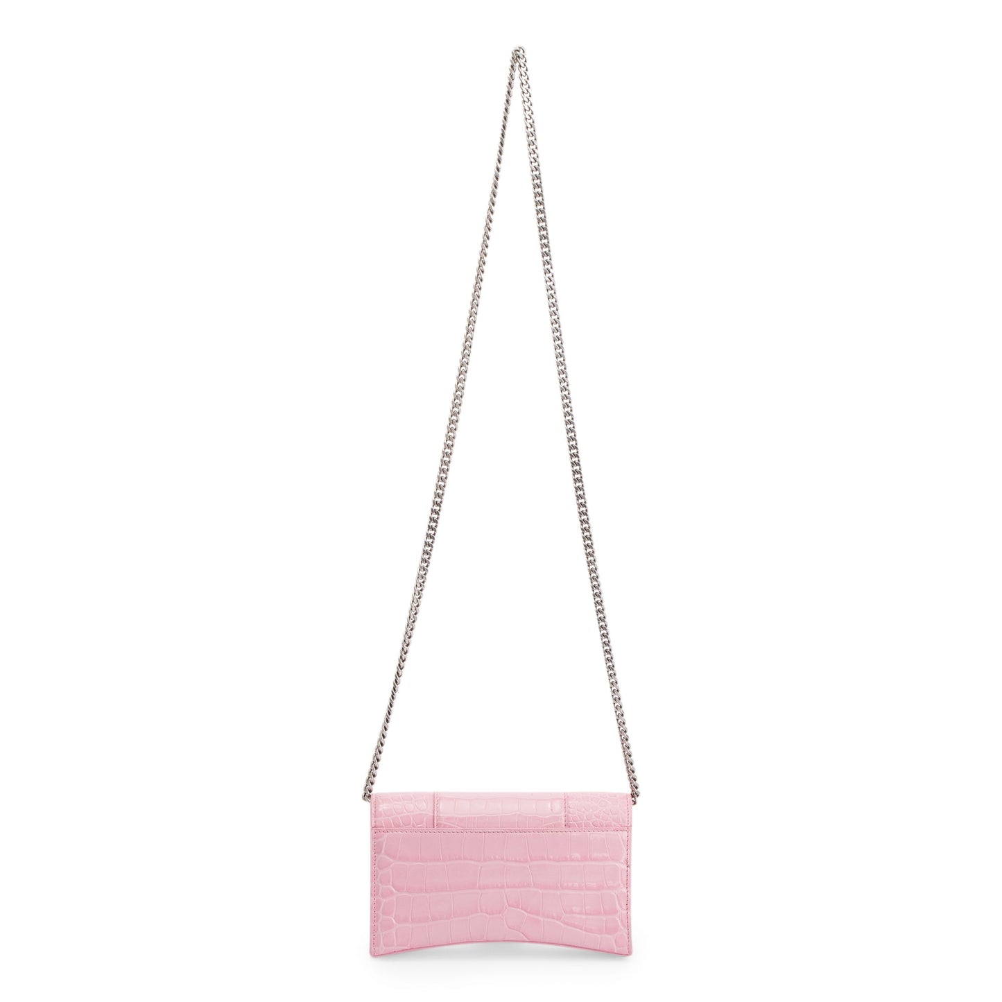 Balenciaga Crocodile Embossed Hourglass Wallet on Chain