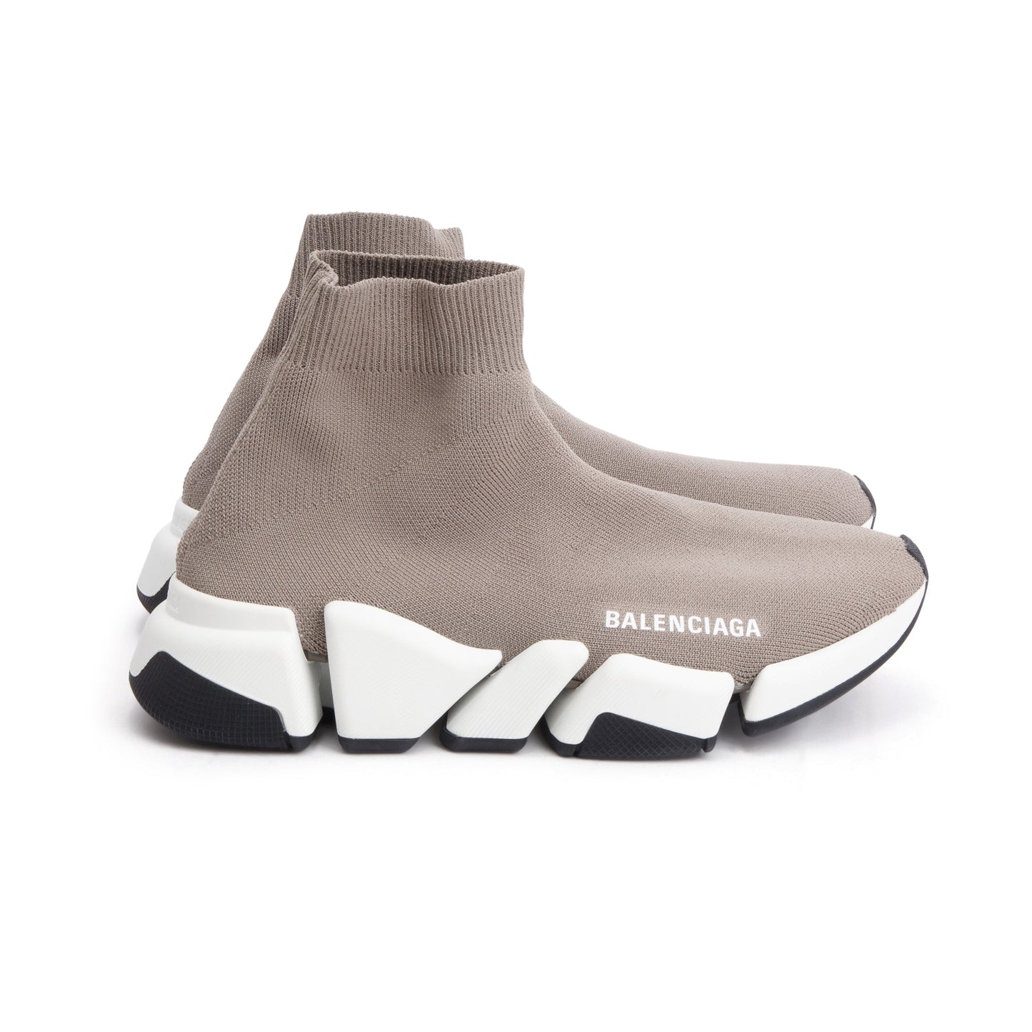 Balenciaga Dark Beige Knit Speed LT Trainer Sock Sneaker, Size 35