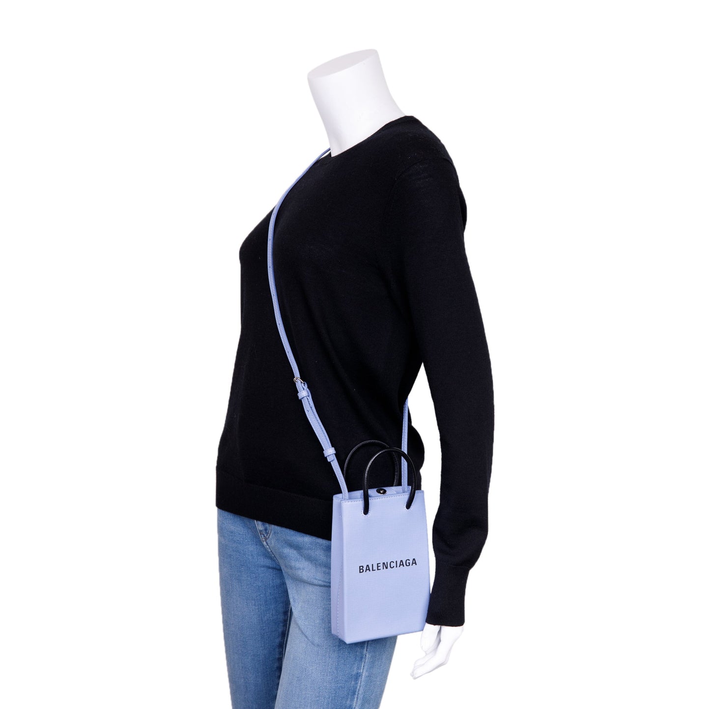 Balenciaga Mini Shopping Phone Holder Bag