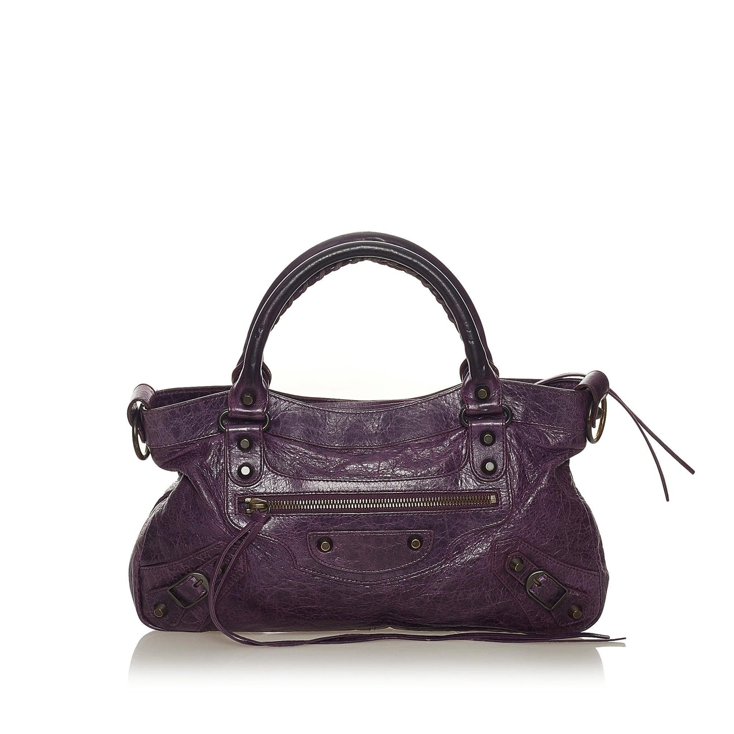 Luxury Balenciaga Trending 2026 Motocross Classic First Lambskin Leather Satchel (SHG-27480)