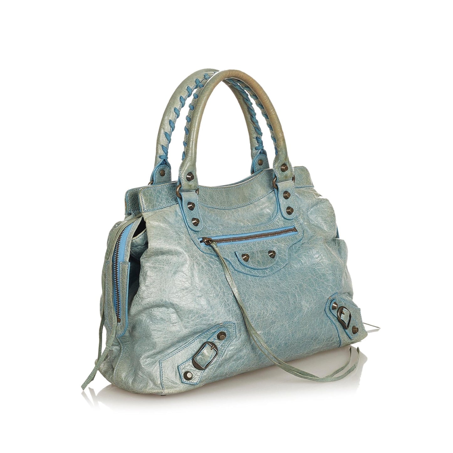 Luxury Balenciaga Trending 2026 Motocross Classic Step Leather Handbag (SHG-25897)