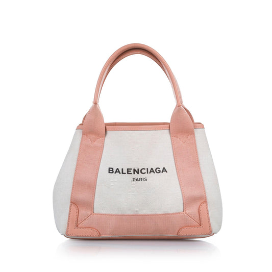 Luxury Balenciaga Trending 2026 Navy Cabas XS Canvas Satchel (SHG-24720)