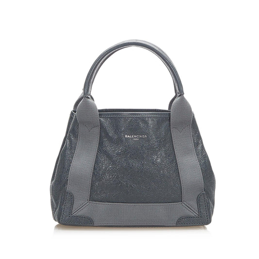 Luxury Balenciaga Trending 2026 Navy Cabas XS Leather Satchel (SHG-24885)