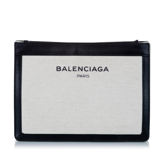 Luxury Balenciaga Trending 2026 Navy Pochette Canvas Crossbody Bag (SHG-30034)