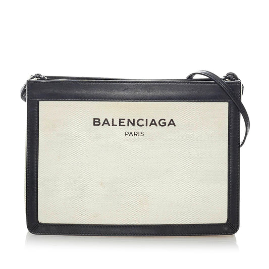 Luxury Balenciaga Trending 2026 Navy Pochette S Canvas Crossbody Bag (SHG-30485)