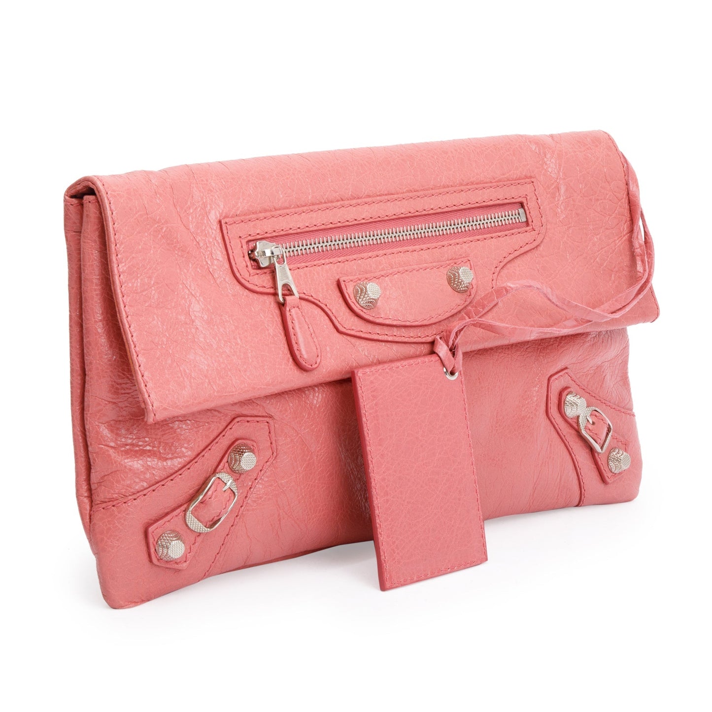 Balenciaga Pink Agneau Motocross Giant 21 Envelope Clutch