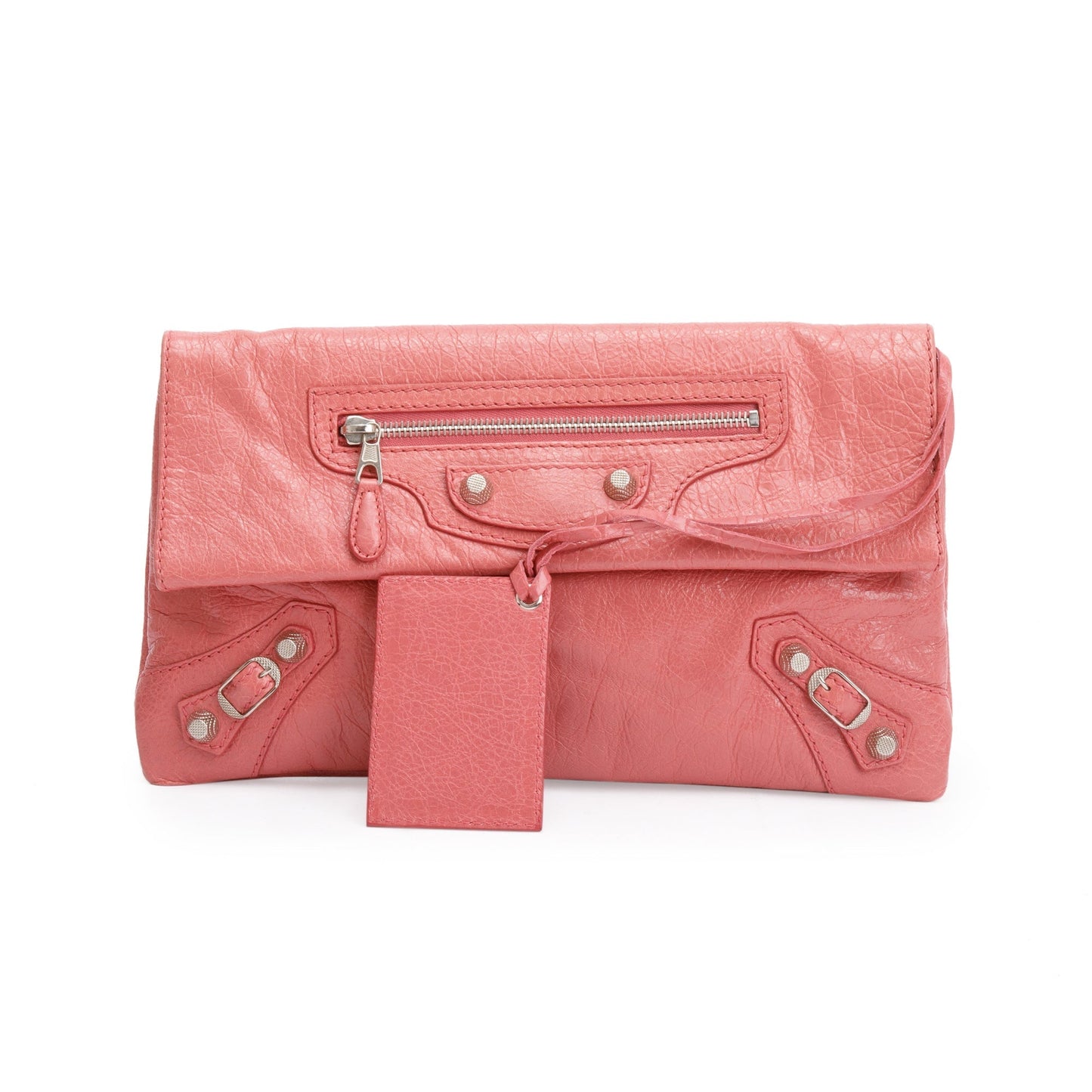 Balenciaga Pink Agneau Motocross Giant 21 Envelope Clutch