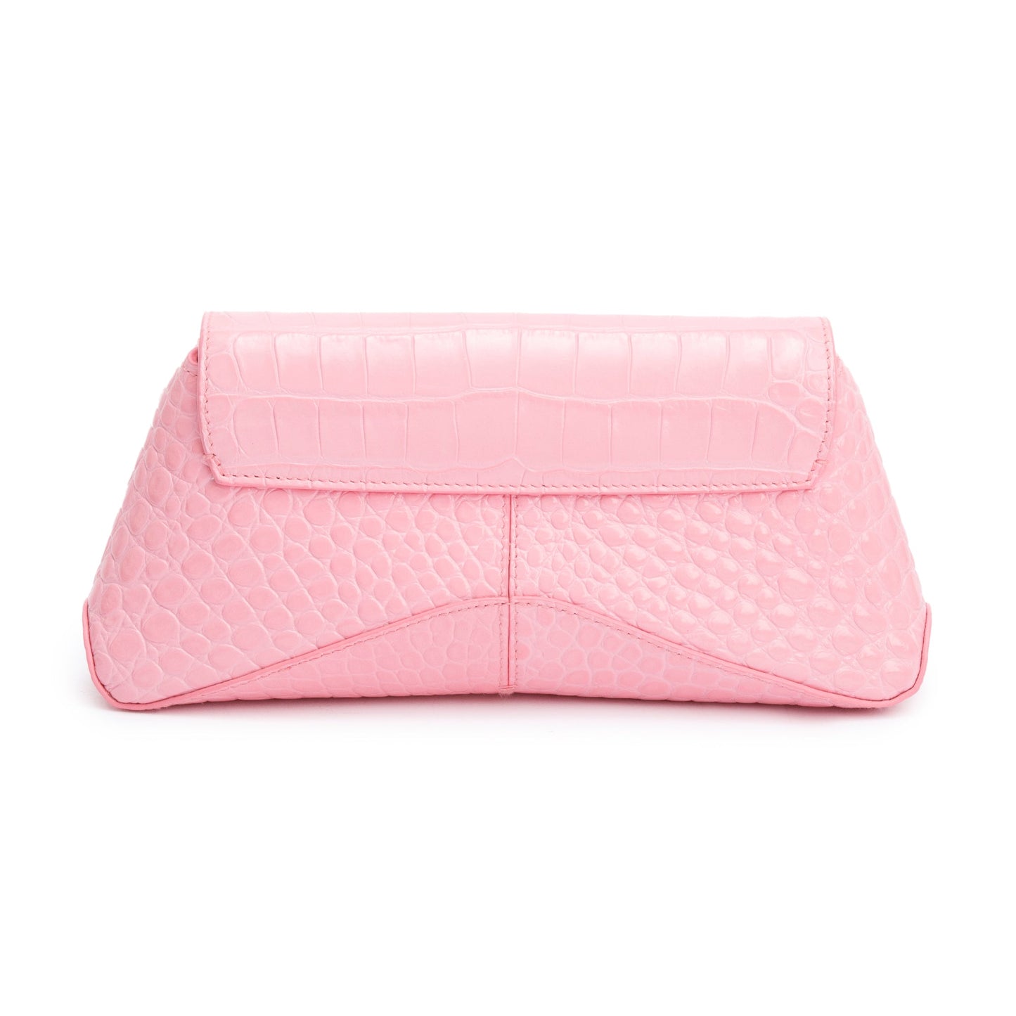 Balenciaga Pink Croc-Embossed Leather XX Small Flap Crossbody Bag