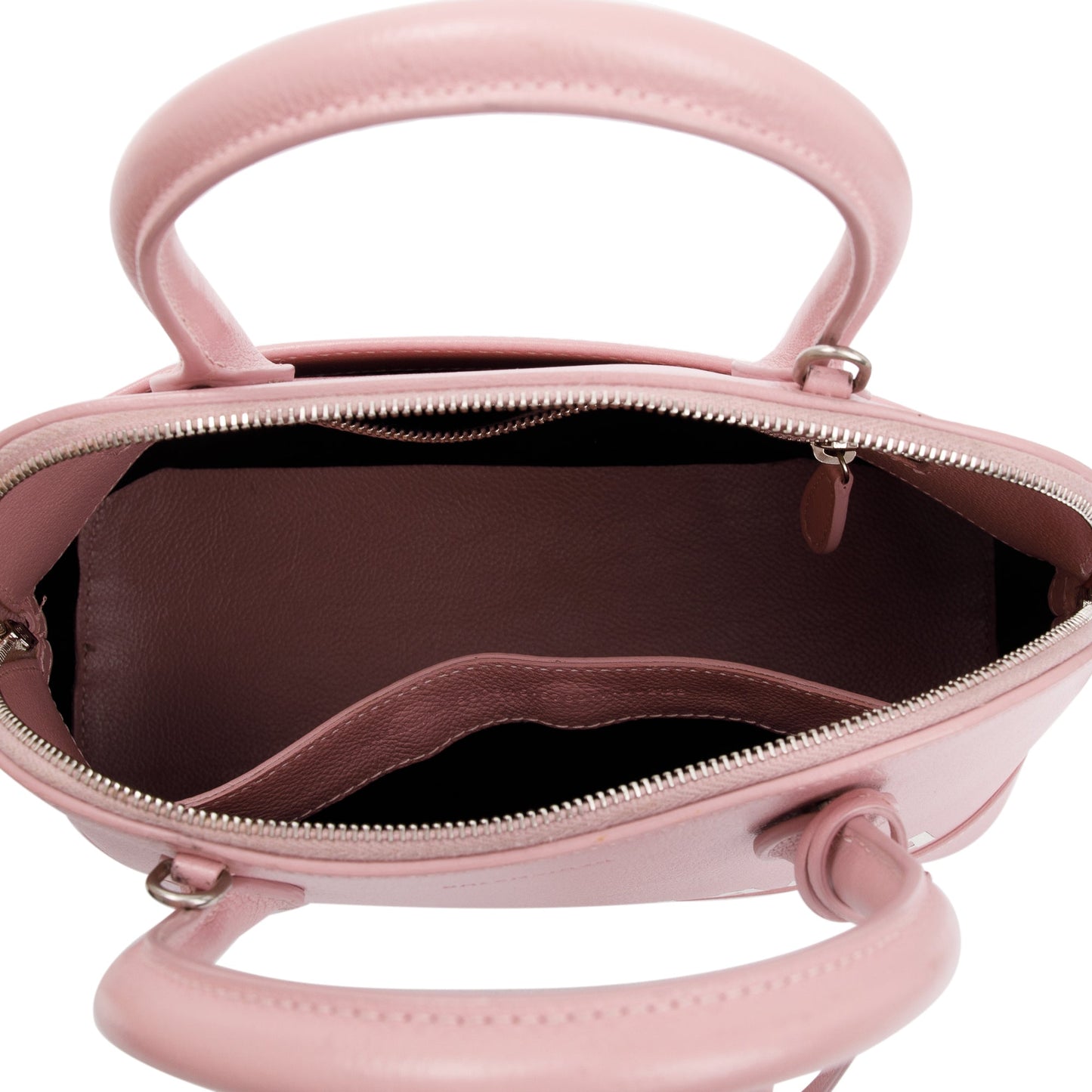 Balenciaga Pink Grained Calfskin Leather Ville S Top Handle Bag