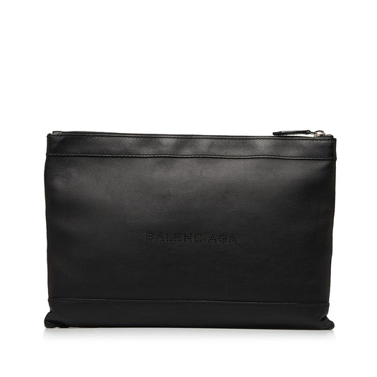 Luxury Balenciaga Trending 2026 Punch Logo Navy Clip Clutch (SHG-8N4brT)