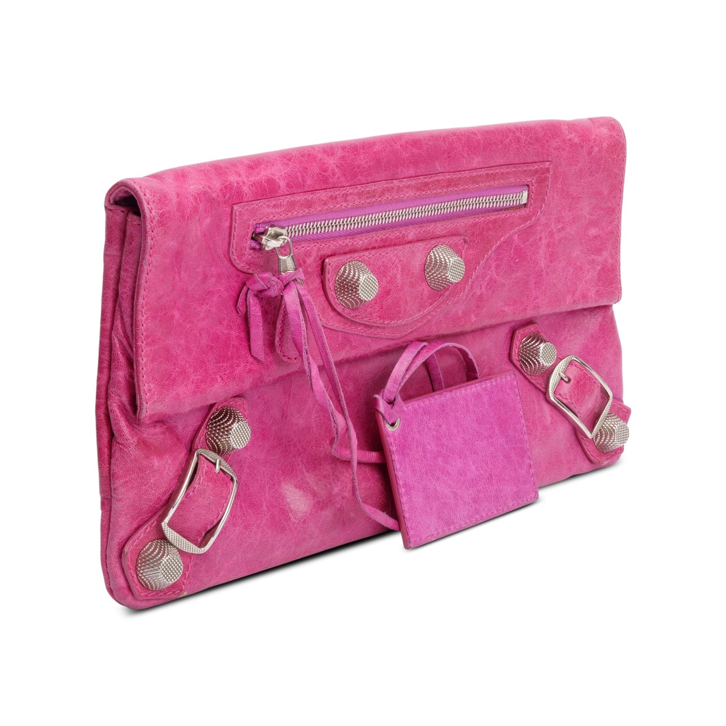 Balenciaga Purple Agneau Motocross Giant 21 Envelope Clutch