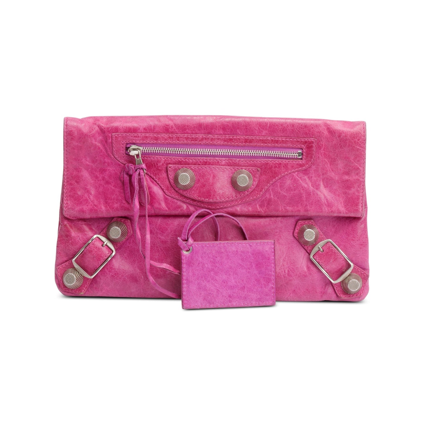 Balenciaga Purple Agneau Motocross Giant 21 Envelope Clutch