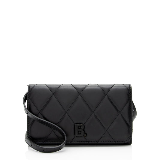 Luxury Balenciaga Trending 2026 Quilted Calfskin B Phone Holder Crossbody (SHF-wF8OTg)