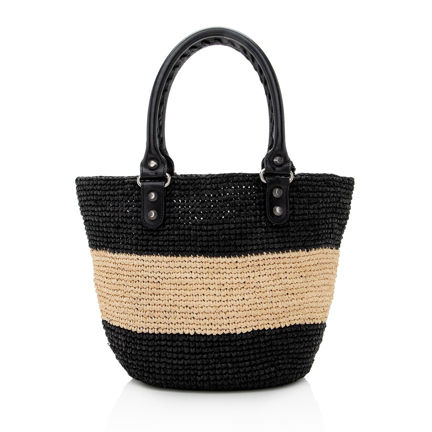 Luxury Balenciaga Trending 2026 Raffia Striped Panier XS Tote (SHF-22896)