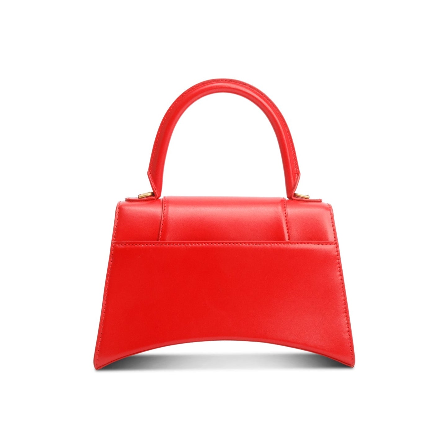 Balenciaga Red Smooth Leather Small Hourglass Top Handle Bag