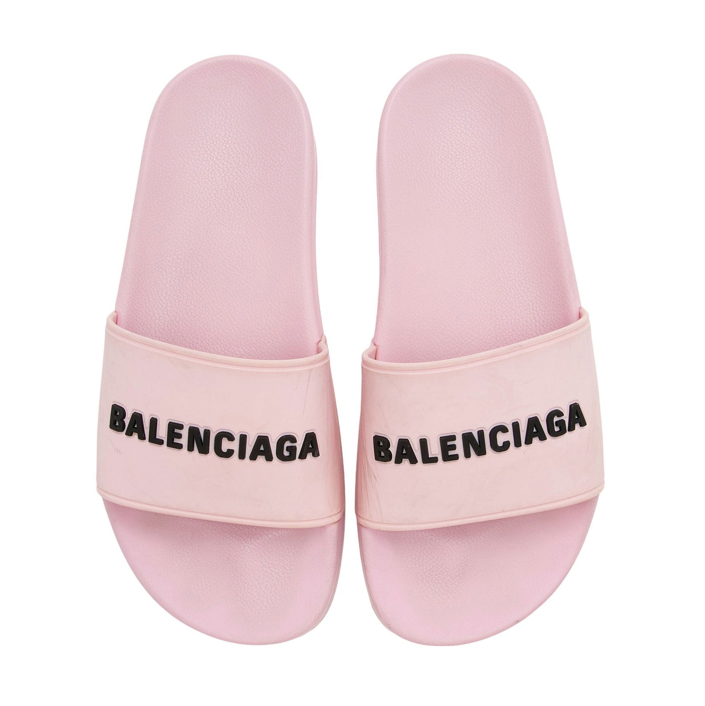 Luxury Balenciaga Trending 2026 Rubber Logo Slides - Size 7 / 37 (SHF-QYLkMZ)