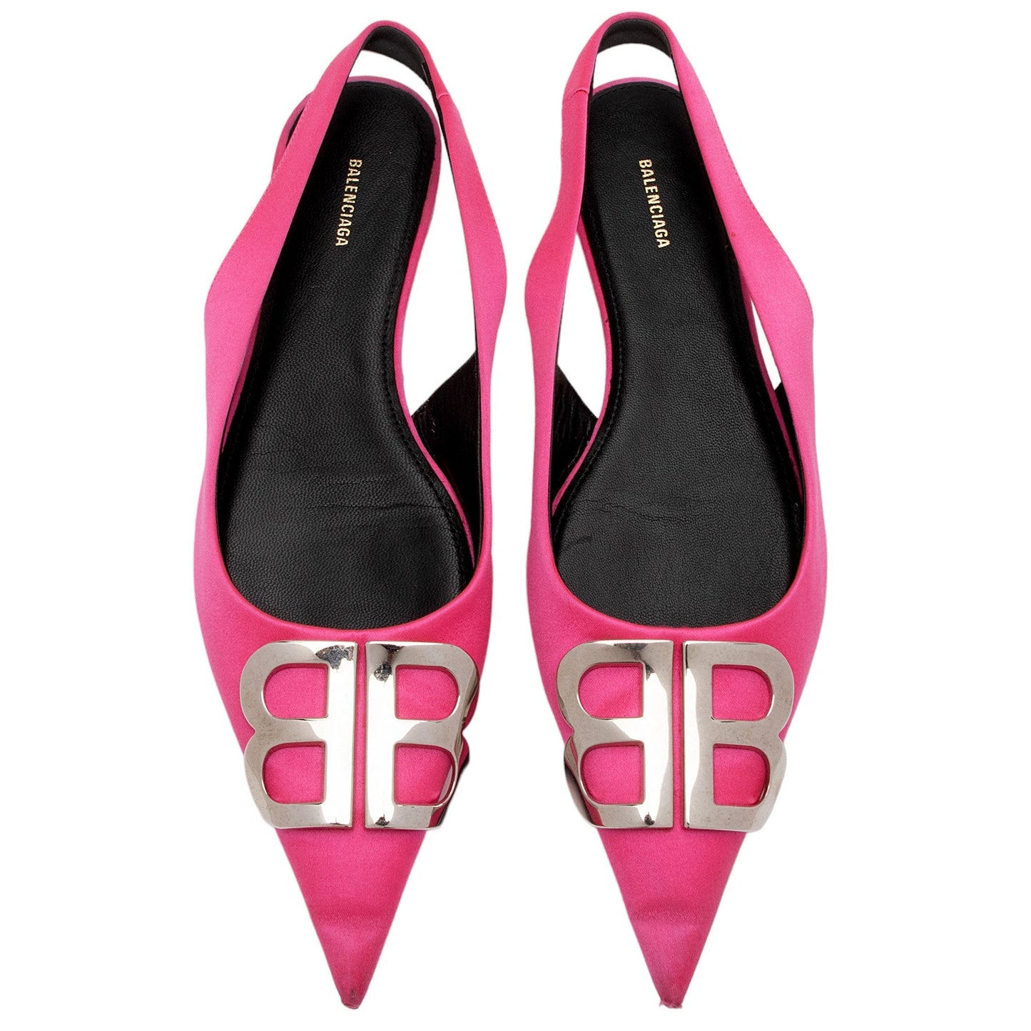 Luxury Balenciaga Trending 2026 Satin BB Knife Slingback Flats - Size 6 / 36 (SHF-pCDQ06)
