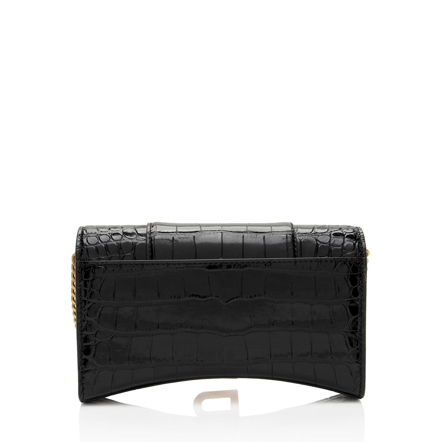 Luxury Balenciaga Trending 2026 Shiny Croc Embossed Calfskin Hourglass Chain Bag (SHF-Le4cT4)