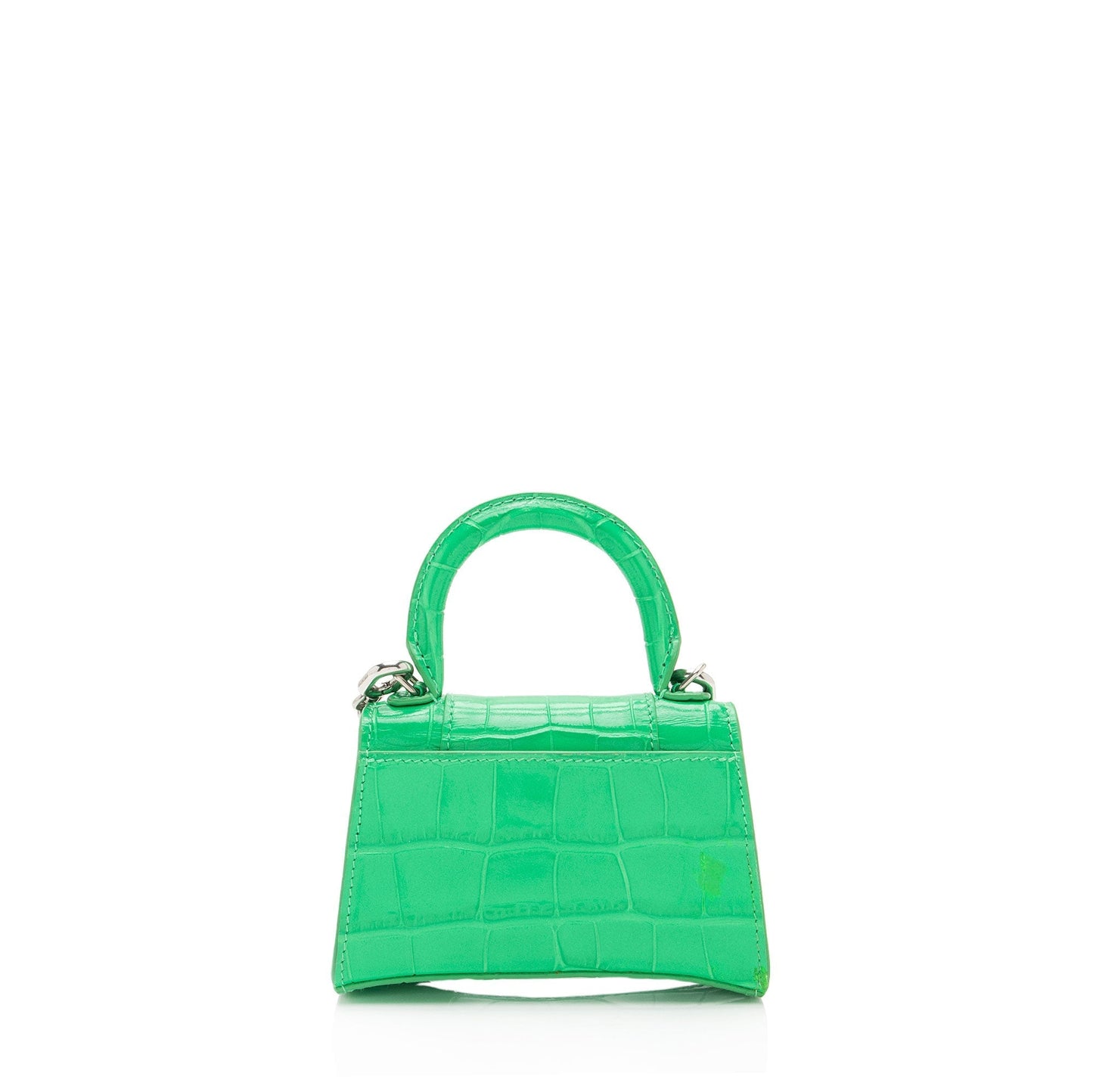 Luxury Balenciaga Trending 2026 Shiny Croc Embossed Calfskin Hourglass Super Nano Top Handle (SHF-c6OAtN)