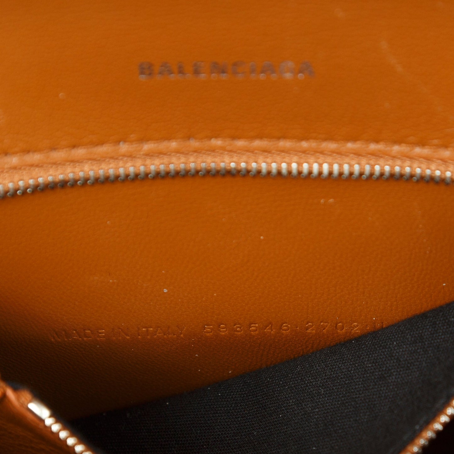 Balenciaga Small Brown Croc-Embossed Hourglass Top Handle Bag