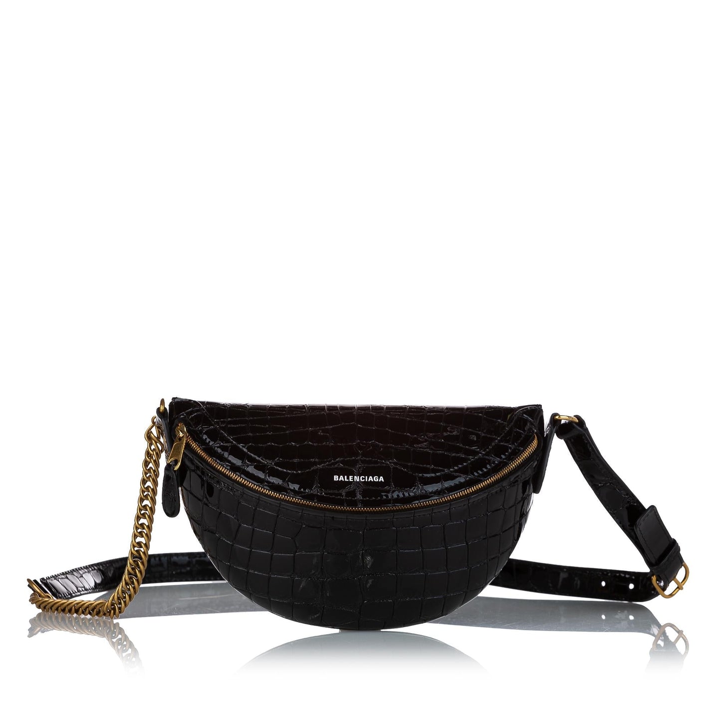 Luxury Balenciaga Trending 2026 Souvenir Embossed Patent Leather Belt Bag (SHG-27024)