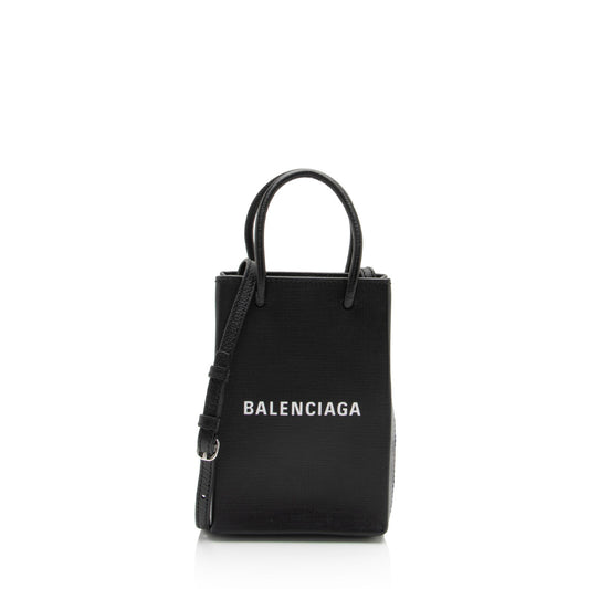 Luxury Balenciaga Trending 2026 Textured Calfskin Phone Holder Crossbody (SHF-vPnMbh)