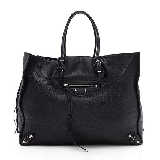 Luxury Balenciaga Trending 2026 Veau Leather Papier A4 Zip Around Tote (SHF-12250)
